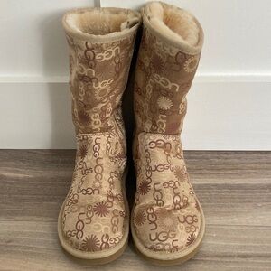 Ladies Like New UGGS sz 5 style 5515 Zippered boots w/ genuine sheepskin lining